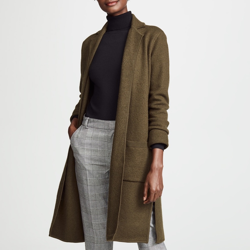 Madewell 100% Wool Camden Sweater Coat Olive Green Large